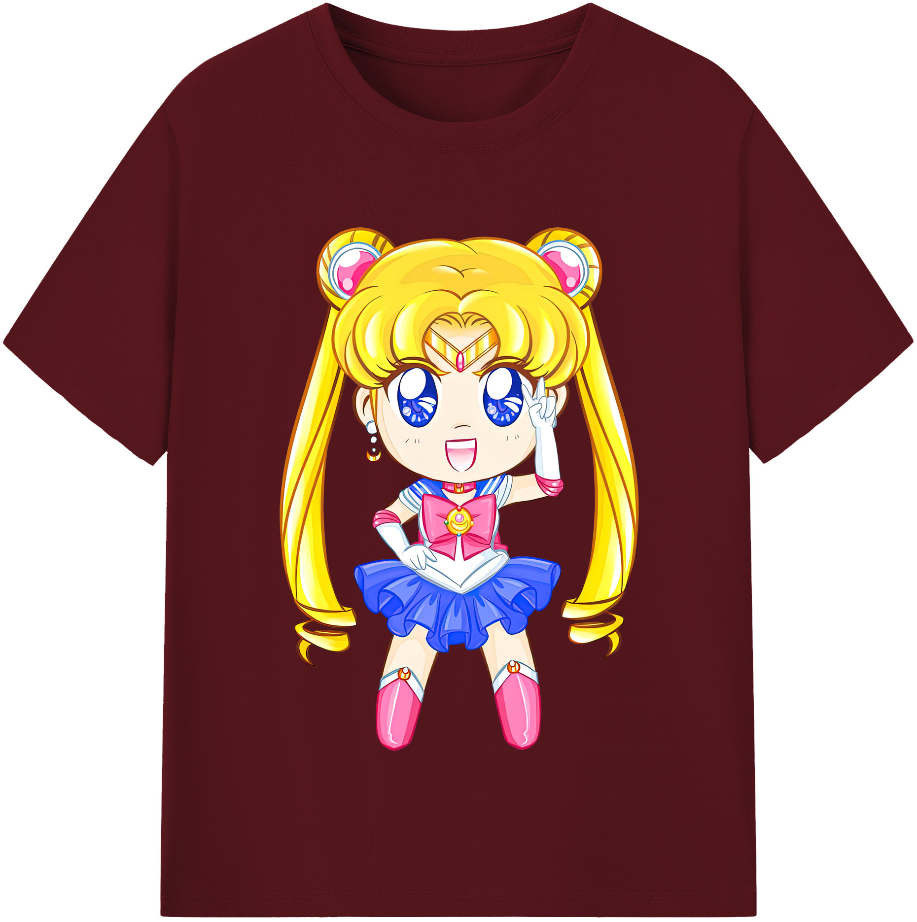 （画像用） 美少女戦士セーラームーン 月野 うさぎ つきの うさぎ Sailor Moon Tsukino Usagi 綿100％半袖Tシャツ（フロントプリント）